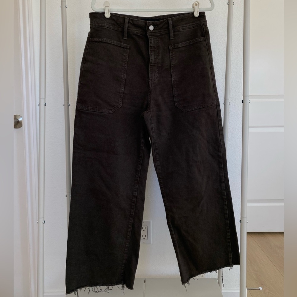 Just Black Denim Wide Leg Jeans Size 31 in a Dark Green/Black
